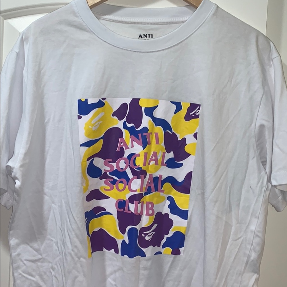 anti social x bape tee